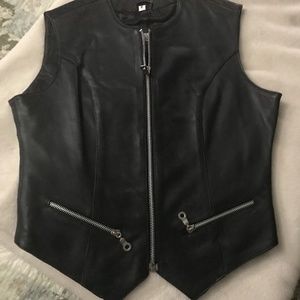 Brand new, leather womens biker vest